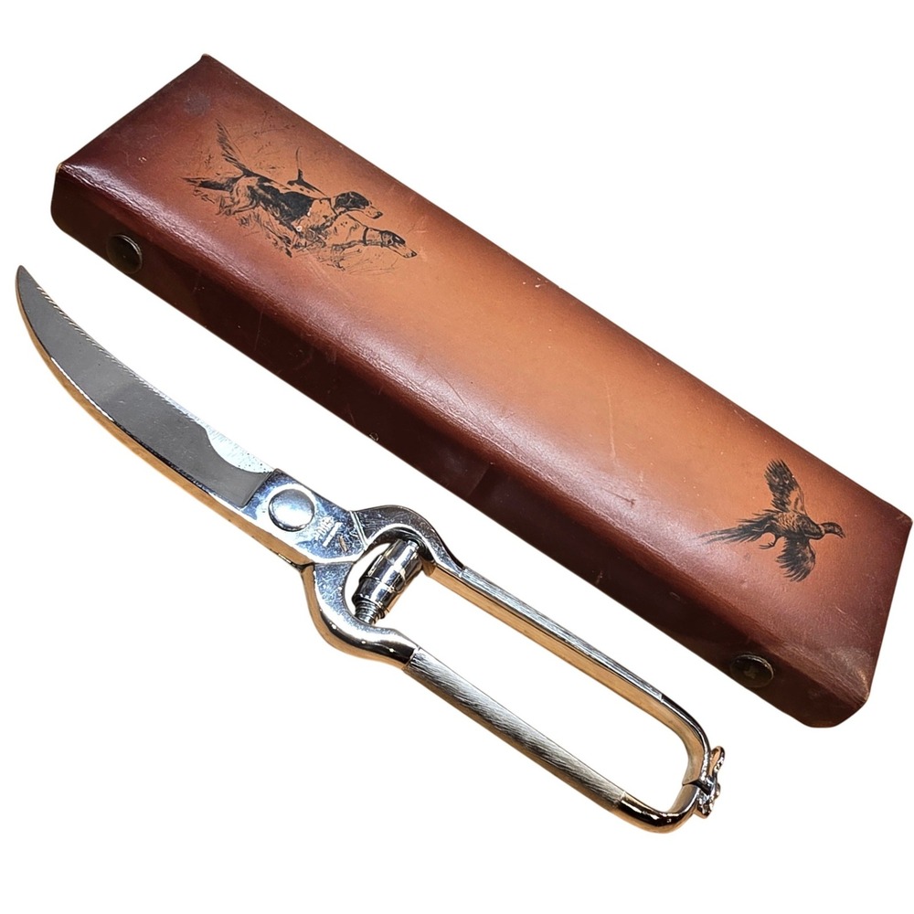 VTG VOOS Poultry Kitchen Utility Stainless Steel Shears with Case Pheasant Hunt
